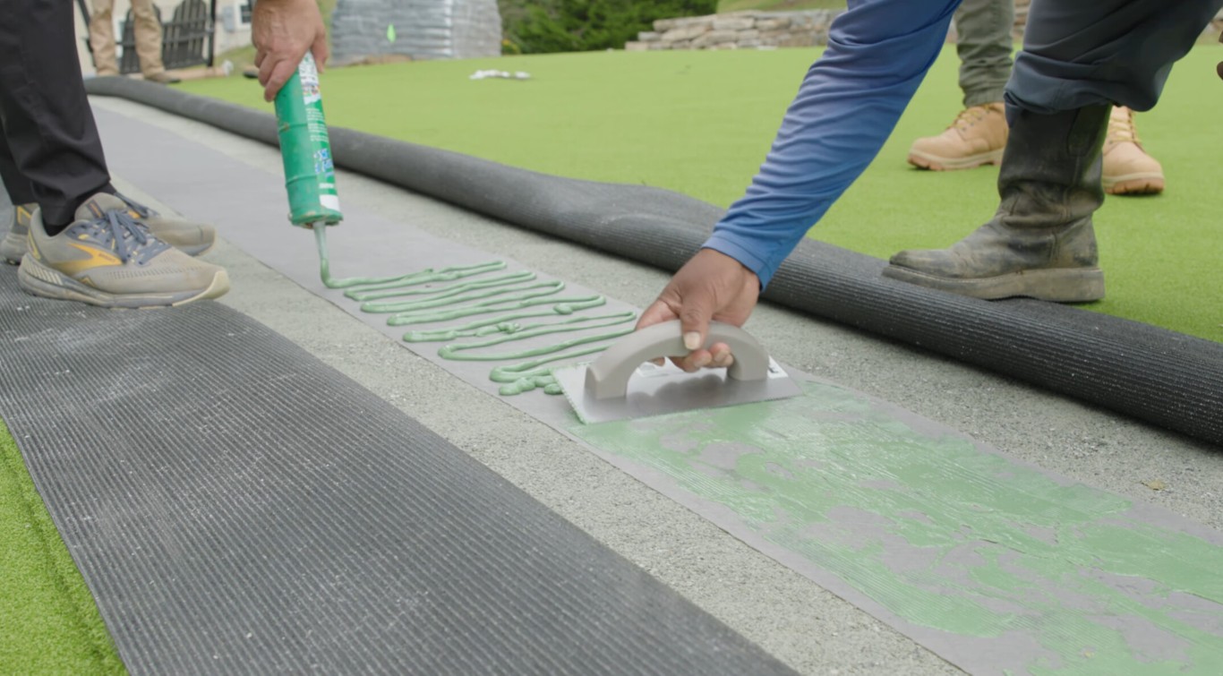 Combined paver and turf installation in Trenton, NJ